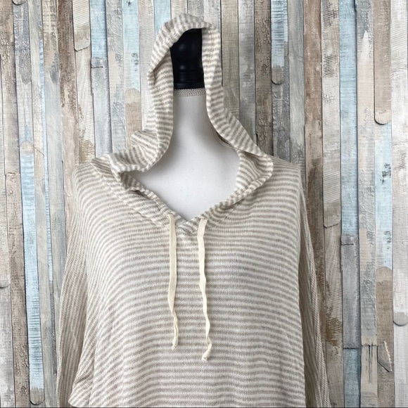 Brandy Melville S Tan Striped Wool Knit Hoodie - Picture 2 of 6